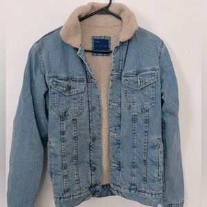Men’s Sherpa-lined fitted Denim Coat